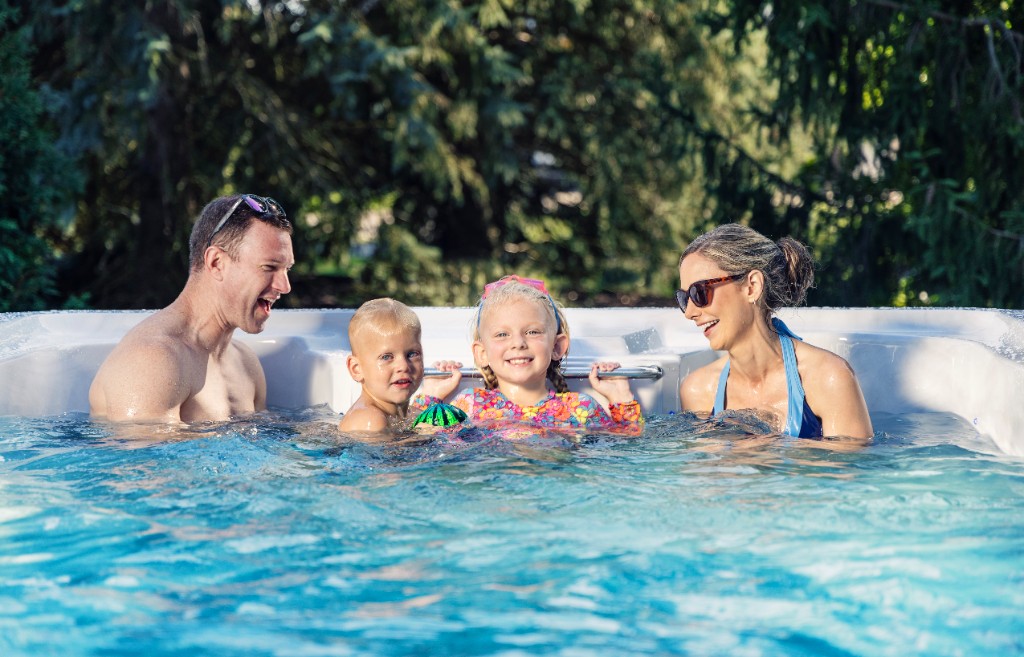 Family enjoying a Master Spas swim spa